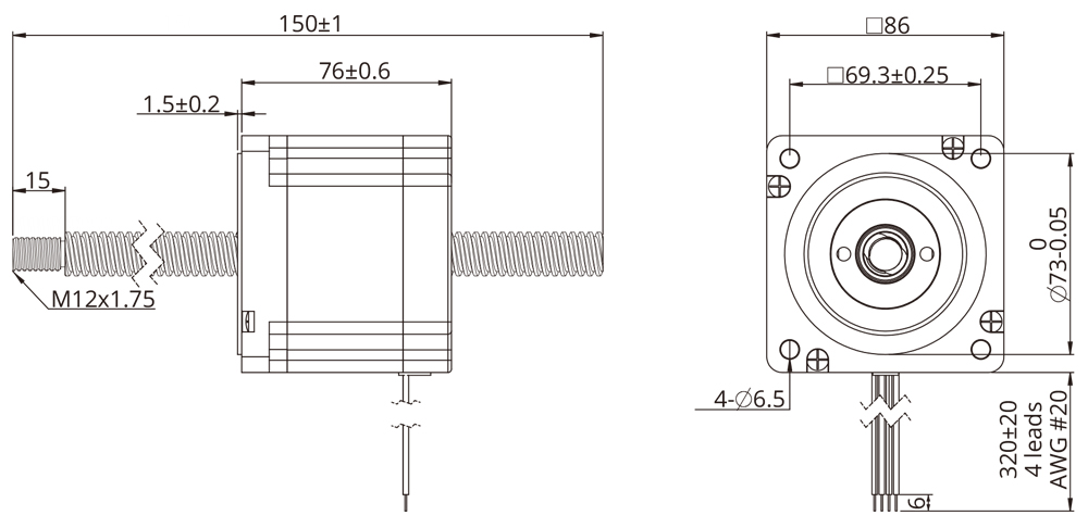 non-captive actuator demension