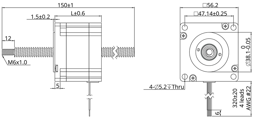 non-captive actuator demension